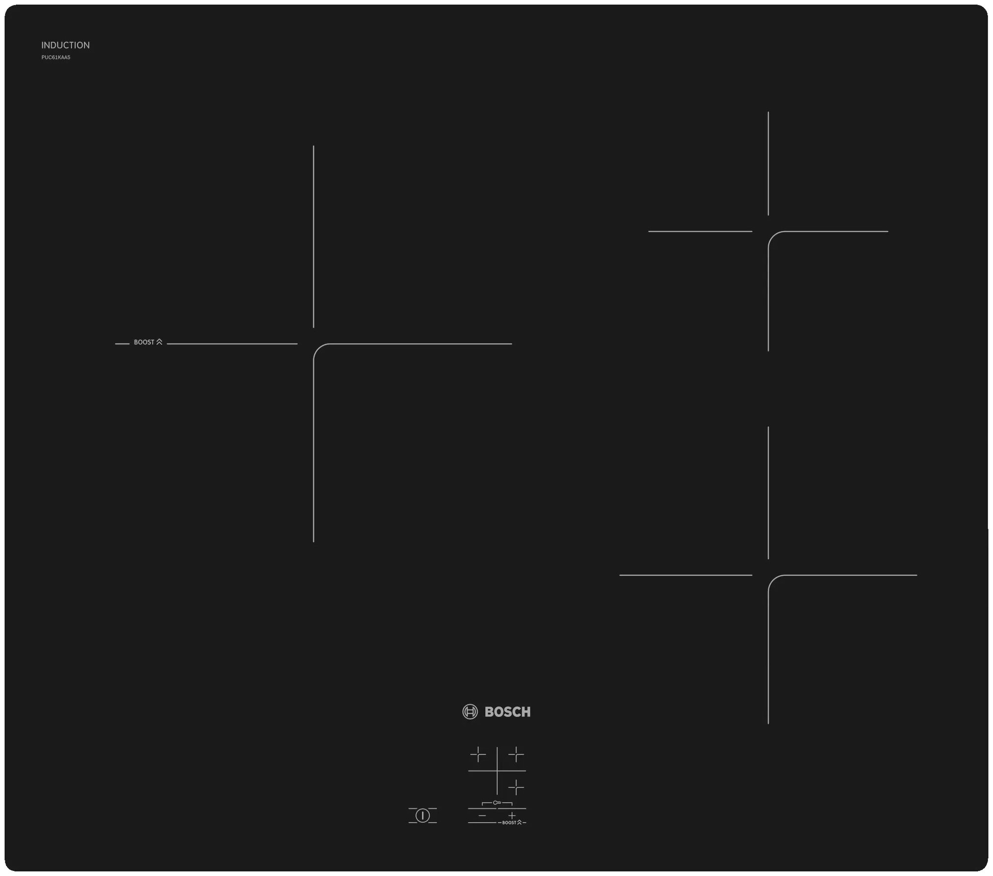 Индукционная варочная панель BOSCH PUC61KAA5E, черный - фото №1