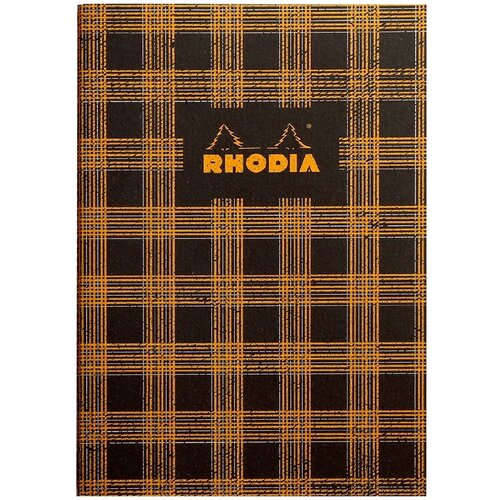 Блокнот в клетку Rhodia Heritage «tartan black» А5 90 г/м2 32 листа цвета слоновой кости, мягкая обложка