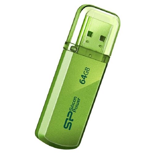 комплект 3 штук флеш память silicon power helios 101 64gb usb 2 0 зеленый алюминий Флеш-память Silicon Power Helios 101 64GB USB 2.0, зеленый, алюминий, 1 шт.