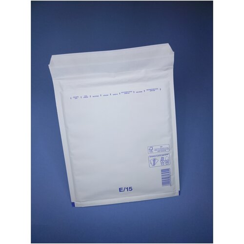 Конверт пакет с воздушной подушкой,крафт с прослойкой,с защитной пленкой, с пупыркой 24х27,5см, Е-15, 5 шт белый