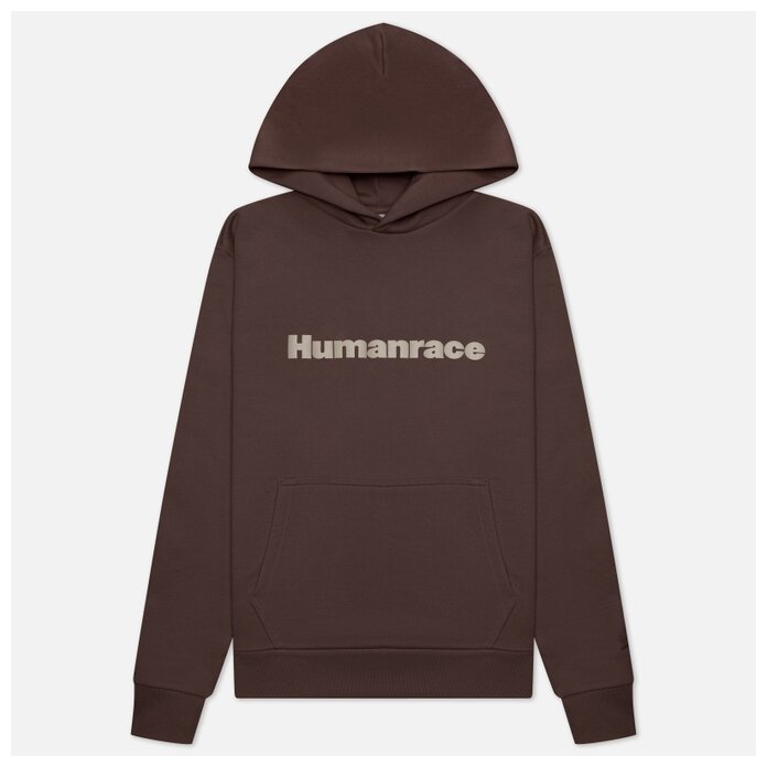 Мужская толстовка adidas Originals x Pharrell Williams Basics Hoodie Human Race Logo коричневый 