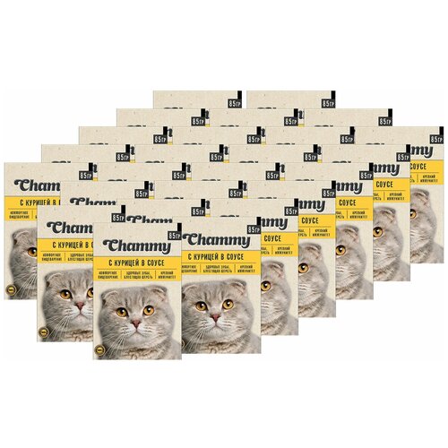 CHAMMY для взрослых кошек с курицей в соусе 47011010 (85 гр х 25 шт)