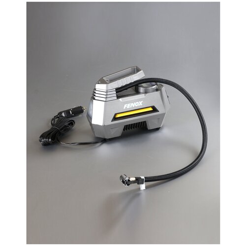 Автомобильный компрессор 120Вт с цифровым манометром и фонариком, насос для машины, велосипеда, лодки универсальный - FENOX арт. FAE2011