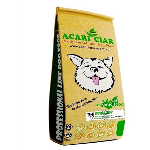 Сухой корм для собак Acari Ciar Vitality Beef/Lamb Holistic medium 5 кг (средняя гранула) Акари Киар сухой корм для собак acari ciar vitality holistic turkey rabbit 5 кг средняя гранула акари киар