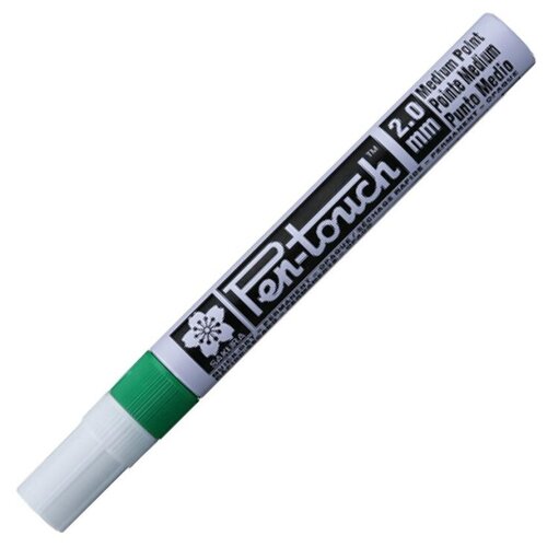 Маркер промышленный Sakura Pen-Touch (2мм, зеленый) алюминий, 1шт.