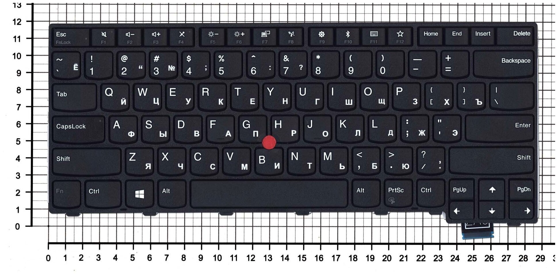 Клавиатура для ноутбука Lenovo SN20L82088 черная с черной рамкой без подсветки со стиком