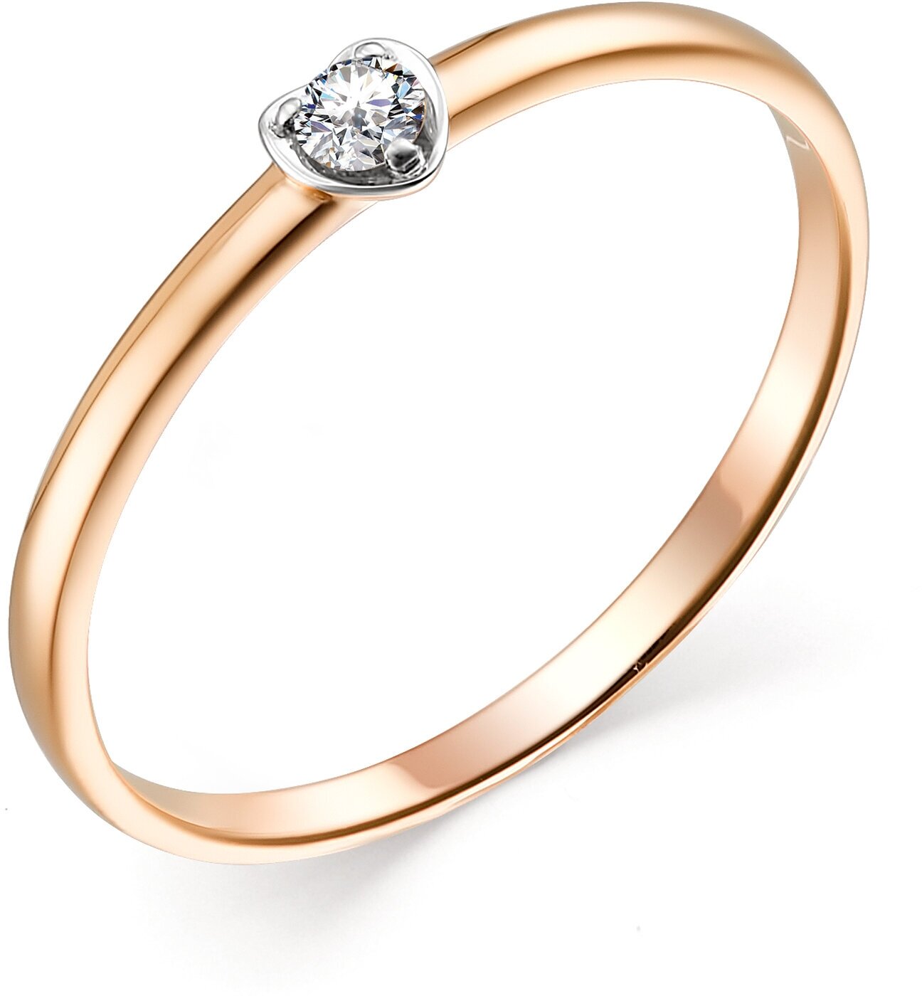 Кольцо помолвочное Diamant online, красное золото, 585 проба, бриллиант