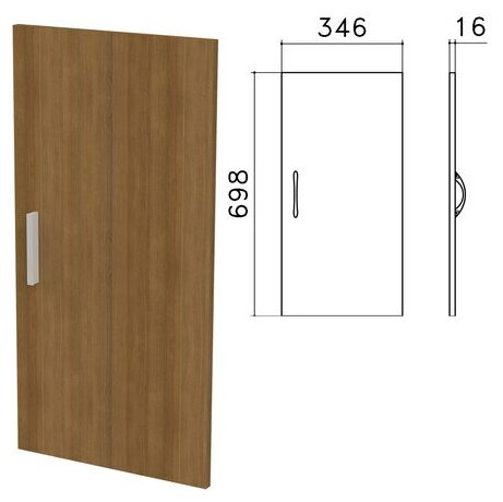 фото Дверь ЛДСП низкая "Канц", 346х16х698 мм, цвет орех пирамидальный, ДК32.9