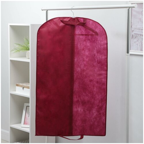 Чехол для одежды 60x100 см, спанбонд, цвет бордо (1 шт.)
