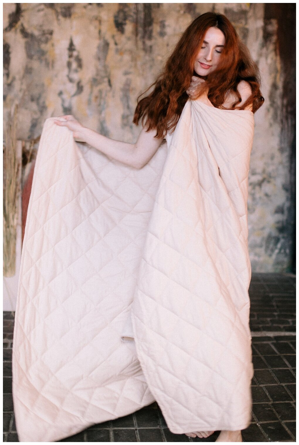 Тяжёлое одеяло Дрёмки евро 200х220, вес 18 кг, натуральный лён и стеклянные гранулы - утяжеленное гравитационное одеяло для улучшения сна 2-спальное - фотография № 19