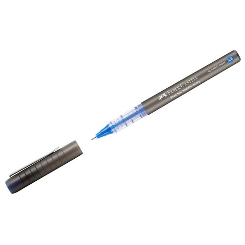 Комплект 12 шт, Ручка-роллер Faber-Castell Free Ink Needle синяя, 0.5мм, одноразовая ручка роллер faber castell free ink needle синяя 0 5мм одноразовая 12 шт в упаковке