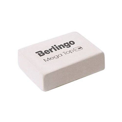 Ластик белый 80 шт Berlingo Mega Top прямоугольный, натуральный каучук, 26*18*8 мм