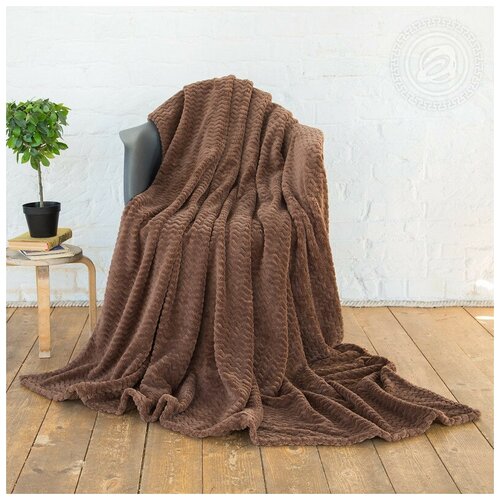 Плед 220х200 флис Роскошь Кофе
