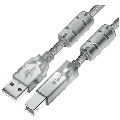 Кабель USB A (M) - USB B (M), 1.5м, Greenconnect (GCR-52422) gcr кабель prof 1 5m usb 2 0 am bm черно прозрачный ферритовые кольца 28 24 awg экран армированный морозостойкий gcr 52414