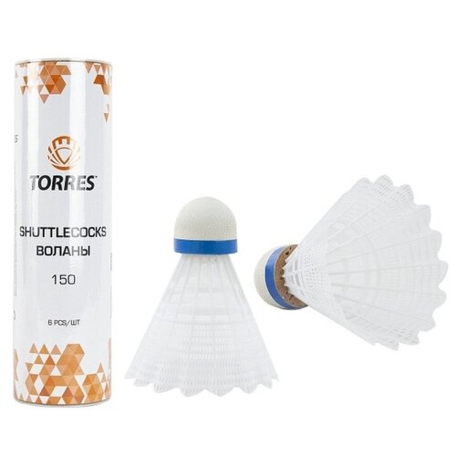 фото Воланы torres 150, набор 6 шт. , в тубе, пластиковая юбка , пенопластовая головка