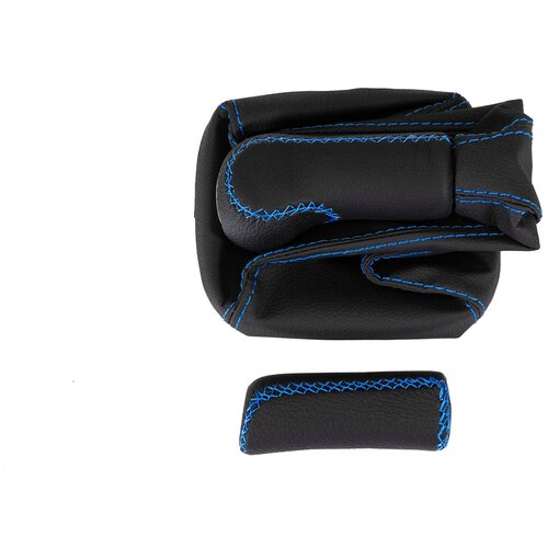 ручка кпп ВАЗ 2113 2114 2115 (в стиле Гранта спорт синяя строчка) в комплекте с ручкой ручника