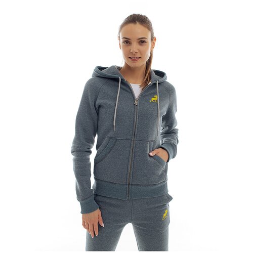 фото Утепленная женская толстовка на молнии / серая толстовка с начесом / толстовка с лосем (s) nashlosь