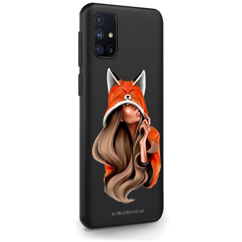 Черный силиконовый чехол MustHaveCase для Samsung Galaxy M31s Лисичка для Самсунг Галакси M31s