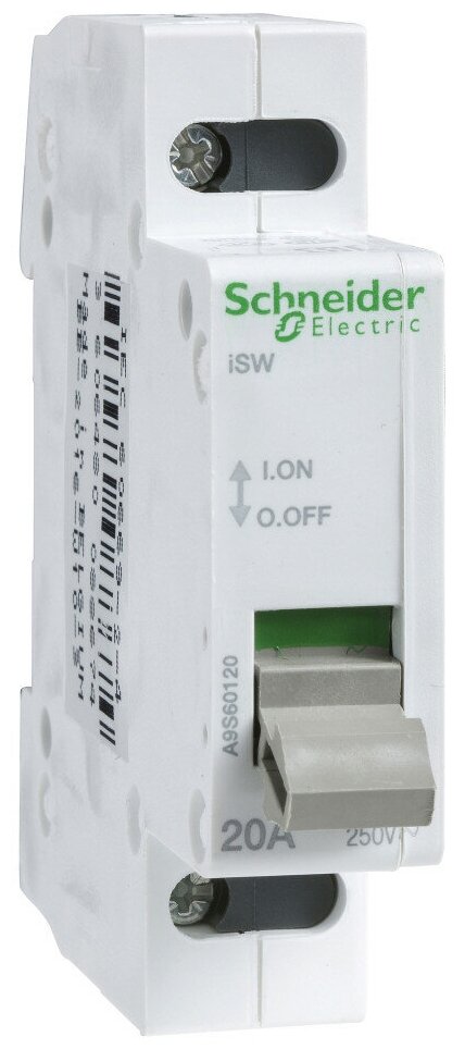 Выключатель нагрузки 1P 20A Acti 9 iSW A9S60120 Schneider Electric - фотография № 1