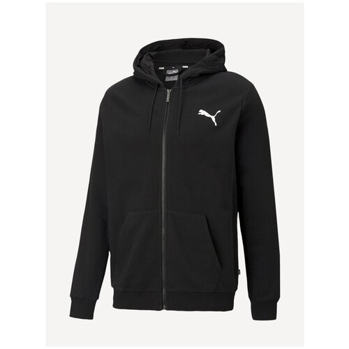 фото Толстовка, puma ess small logo fz hoodie, мужская, размер l ; black-cat