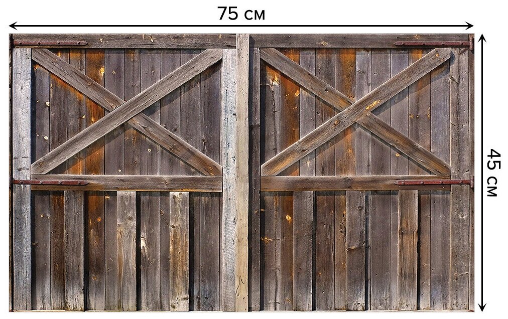 Придверный коврик в прихожую JoyArty "Старые древесные врата" для обуви, на резиновой основе, 75x45 см - фотография № 2