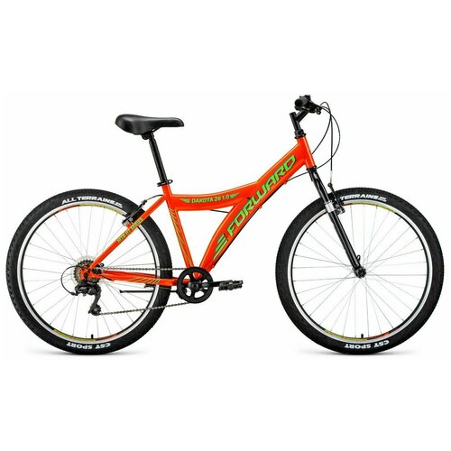 фото Велосипед forward dakota 26 1.0 (26" 6 ск. рост 16.5") 2020-2021, оранжевый/ярко-зеленый, rbkw1m166003