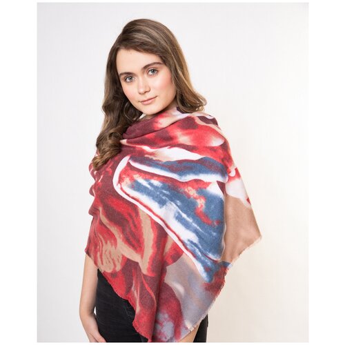 Платок Carolon,120х120 см, бордовый, бежевый платок bocciolo женский шейный платок fashionstyle imprint