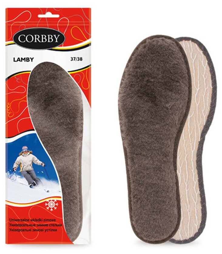 Стельки CORBBY Lamby зимние из натурального овечьего меха. (45-46)