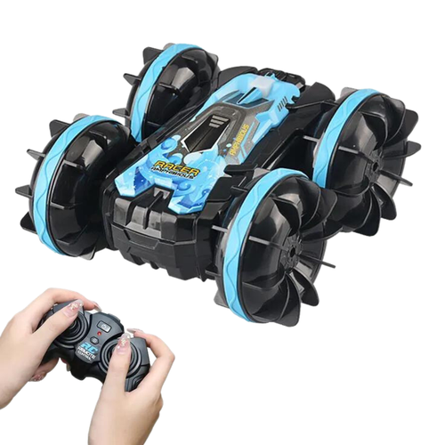 Машинка перевертыш амфибия Amphibiou Stunt Car, внедорожник на пульте радиоуправления для улицы, для дрифта, зеленая