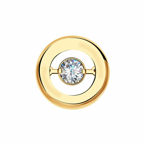Подвеска Diamant online, красное золото, 585 проба, фианит, размер 1 см.