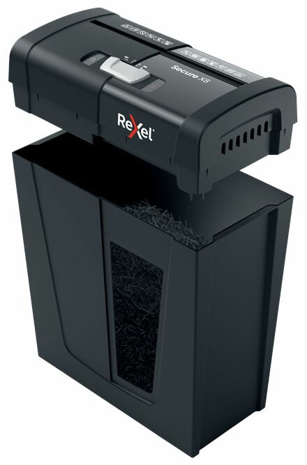 Rexel Шредер Rexel SECURE X8 EU черный (секр. P-4)/фрагменты/8лист./14лтр./скрепки/скобы — фото 17