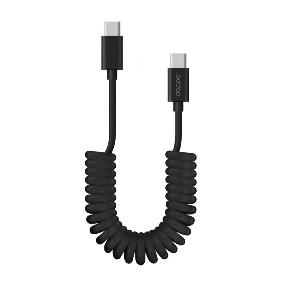 Дата-кабель USB-C - USB-C 3A витой 1.5м черный крафт Deppa 72327-OZ