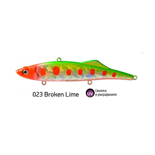 фото Виб (тонущий воблер) для зимней рыбалки ecopro kuda 95мм 25г 023-broken lime на судака, щуку, окуня.