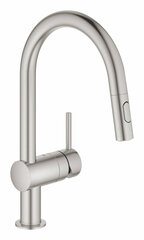 Смеситель для кухни Grohe Minta 32321DC2 с выдвижным изливом, суперсталь