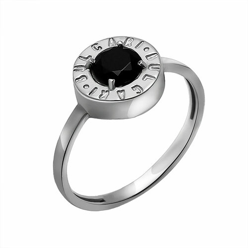 Кольцо Яхонт, серебро, 925 проба, алпанит, размер 16, черный