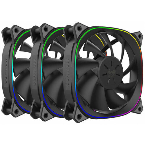 Вентиляторы для корпуса INWIN Sirius Extreme ASE120 (120mm PWM ARGB) 3pcs + controller 6154291 cooler master masterfan sf360r argb 3x120mm 4 pin pwm argb 3 pcs argb led controller