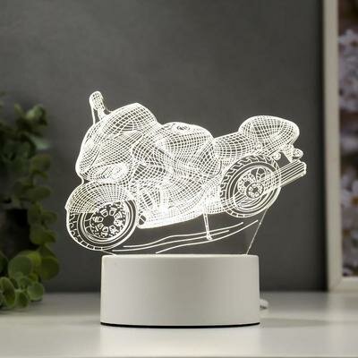 Светильник"Гоночный мотоцикл" LED белый от сети 9,5х16х14 см RISALUX 3590502 . - фотография № 8