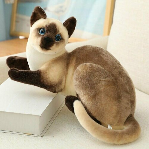 Мягкая игрушка Сиамская кошка, 40 см бежевый, размер средняя