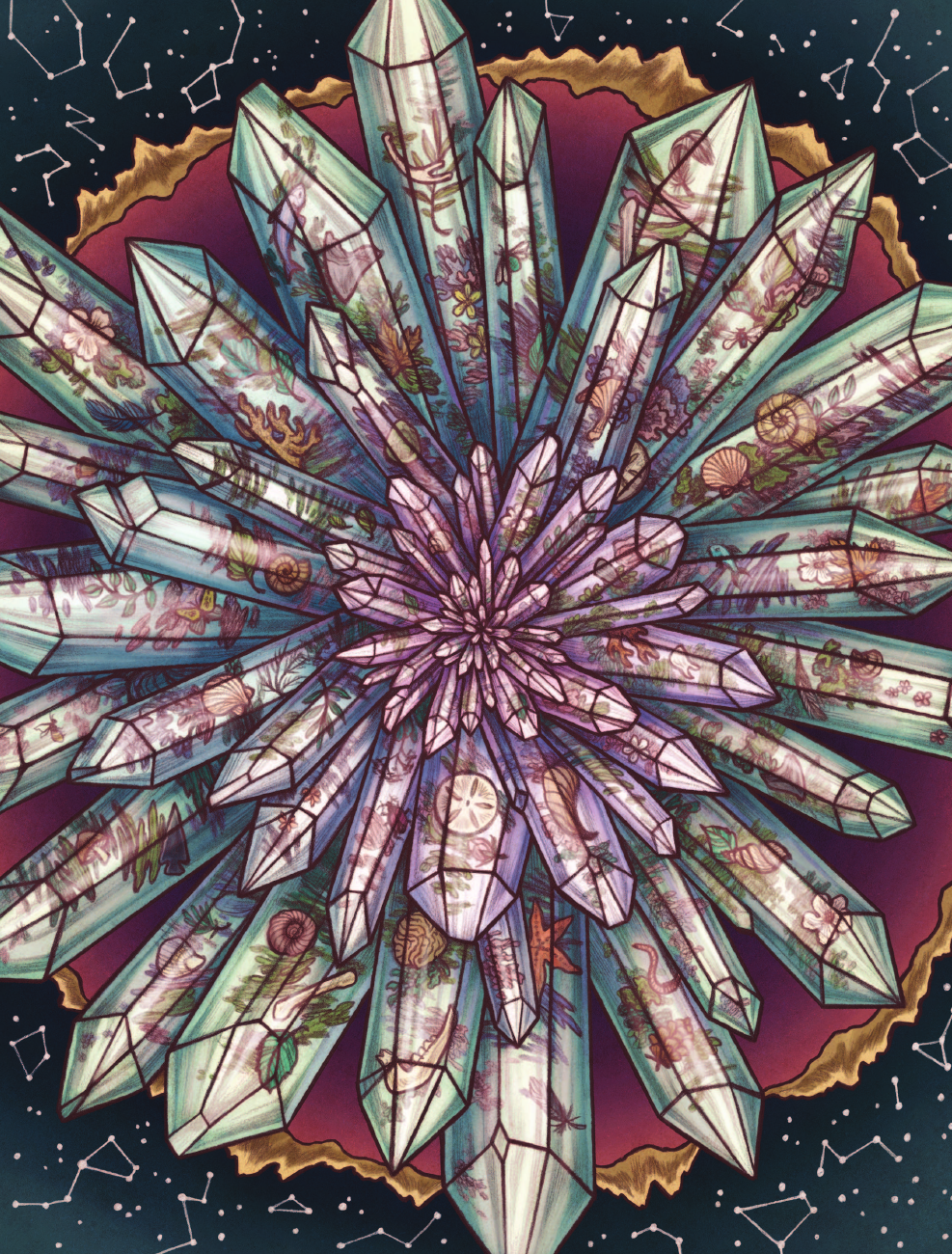 Магический кристалларий. Вдохновляющие послания и ритуалы от 36 камней и кристаллов (книга-оракул и 36 карт для гадания) - фото №14