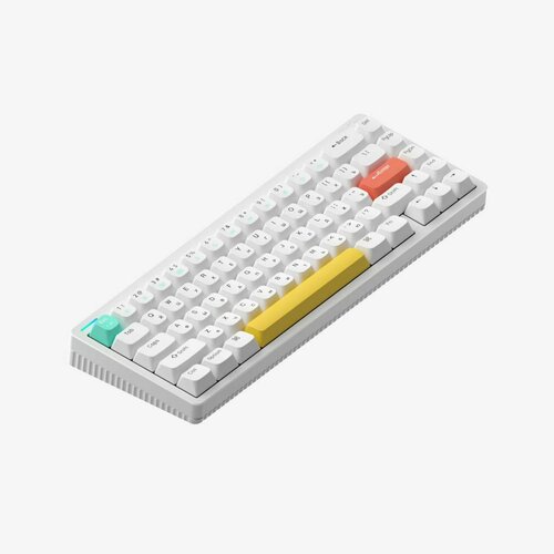 Беспроводная механическая клавиатура Nuphy Halo65, 67 клавиш, RGB подсветка, Brown Switch, белая