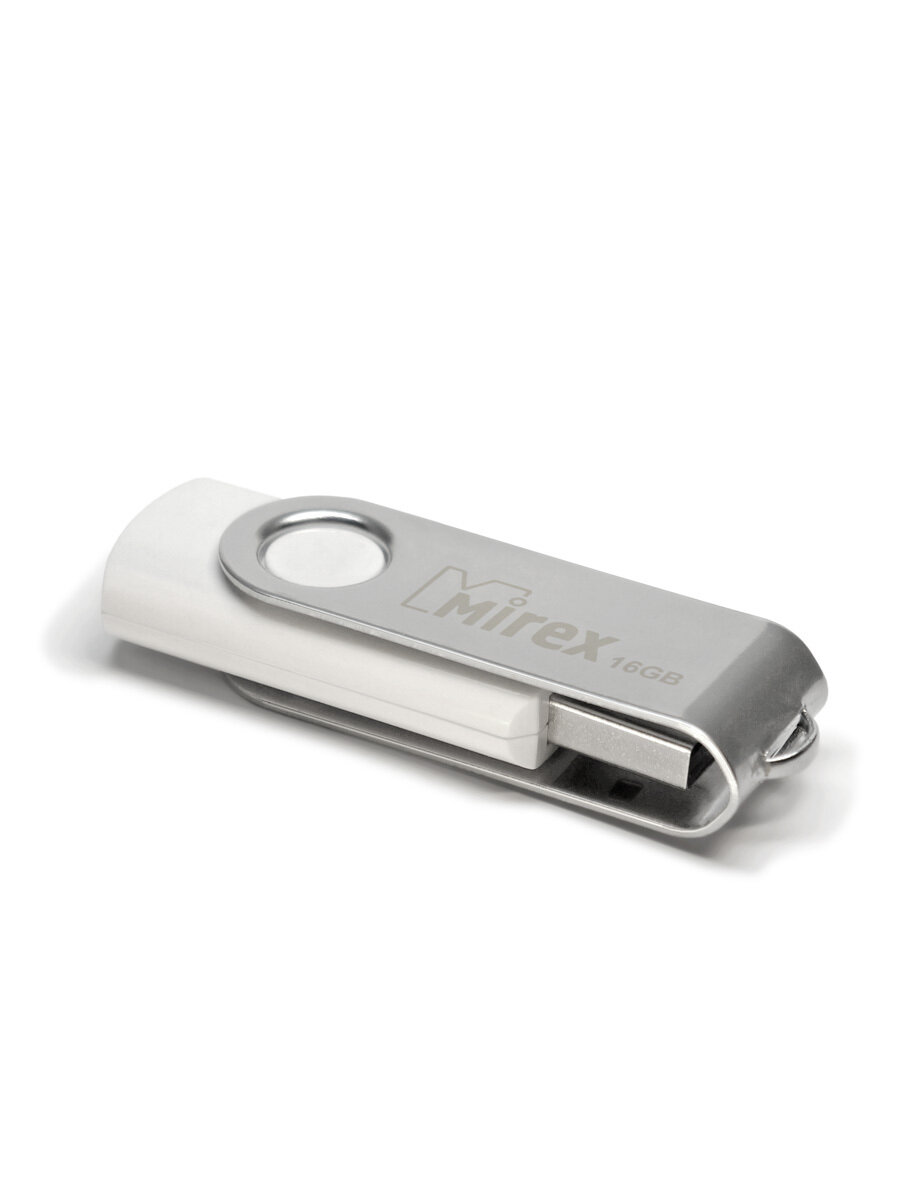 USB-флешки Intenso Флеш Диск 16GB Mirex Swivel, USB 2.0, Белый