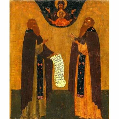Икона Зосима и Савватий Соловецкие (копия старинной), арт ОПИ-1276