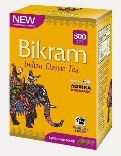 Изображение товара Чай Бикрам черный байховый Индийский среднелистовой, 500 г (ложка в подарок!)