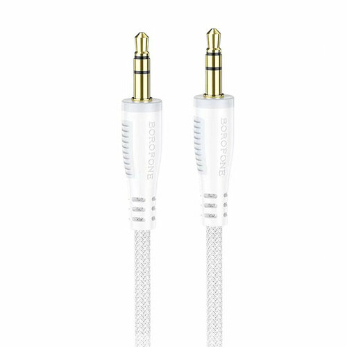 Кабель AUX, Jack 3,5mm(m) - Jack 3,5mm(m) Borofone BL14, 1.0м, цвет: белый кабель аудио aux luazon jack 3 5 мм jack 3 5 мм прозрачная оплетка 1 м фиолетовый