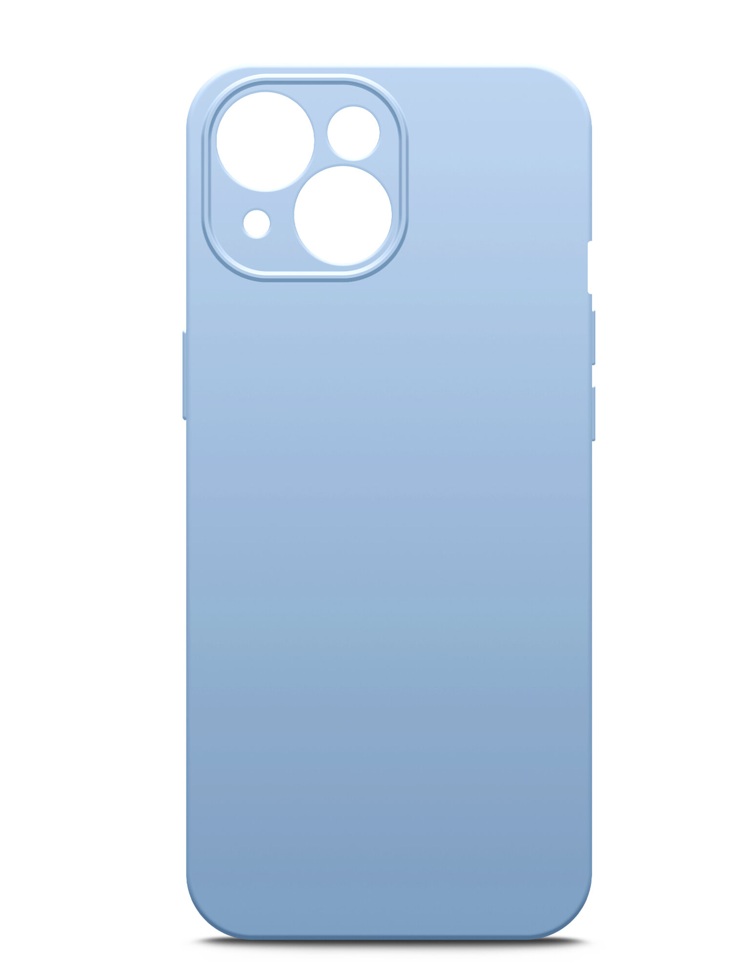 Чехол на Apple iPhone 15 (Эпл Айфон 15), голубой силиконовый с защитной подкладкой голубой из микрофибры Microfiber Case, Brozo