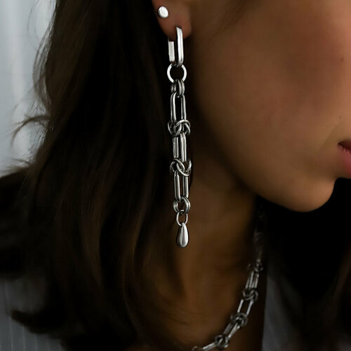 Серьги с подвесками цепочки Hitrospletenia серебристый 4857₽