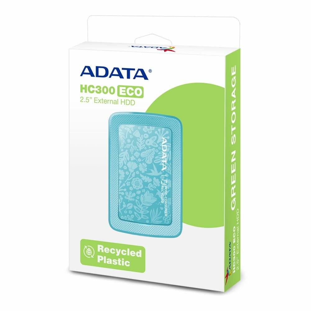 Внешний диск HDD 2.5'' ADATA HC300 ECO 2TB USB 3.2 Gen 1 green - фото №5