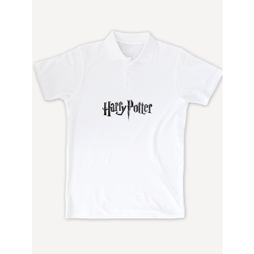 фото Поло printhan футболка-поло с принтом гарри поттер унисекс, белая, размер s (46), белый