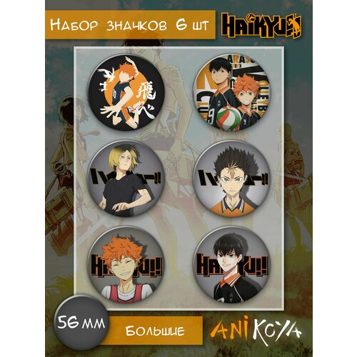 Комплект значков AniKoya anime haikyuu hinata shoyo cosplay sports jacket pants costume haikyuu volleyball club men women black school uniform sets