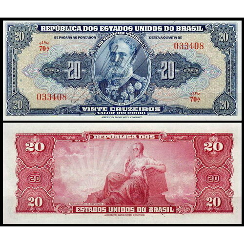 Бразилия 20 крузейро 1943 (UNC Pick 136) банкнота бразилия 500000 крузейро 1993 unc